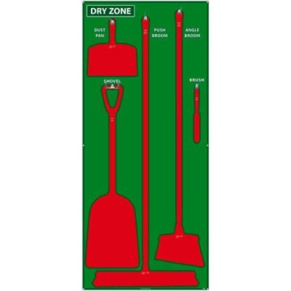 Nmc National Marker Dry Zone Shadow Board, Green/Red, 68 X 30, ACP, Aluminum Composite Panel - SB134ACP